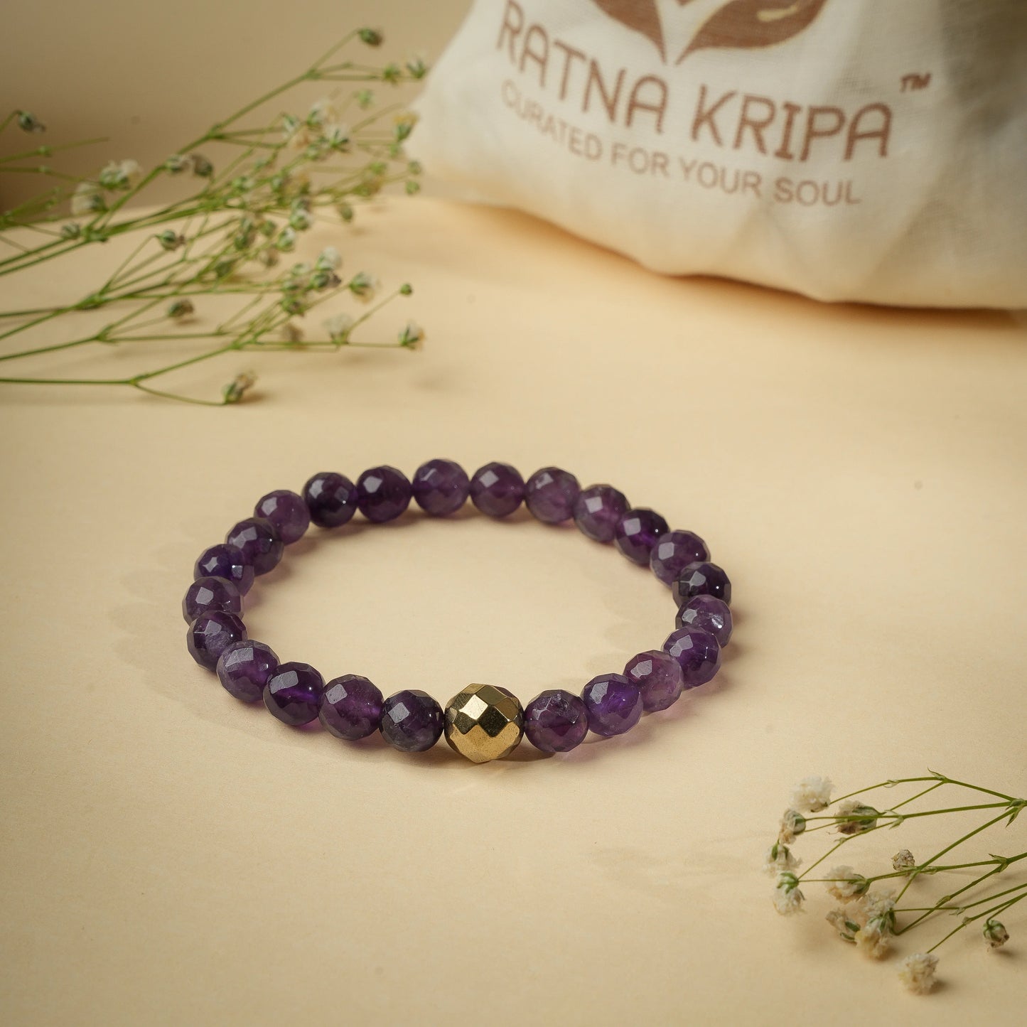 Amethyst AA Diamond Cut Bracelet
