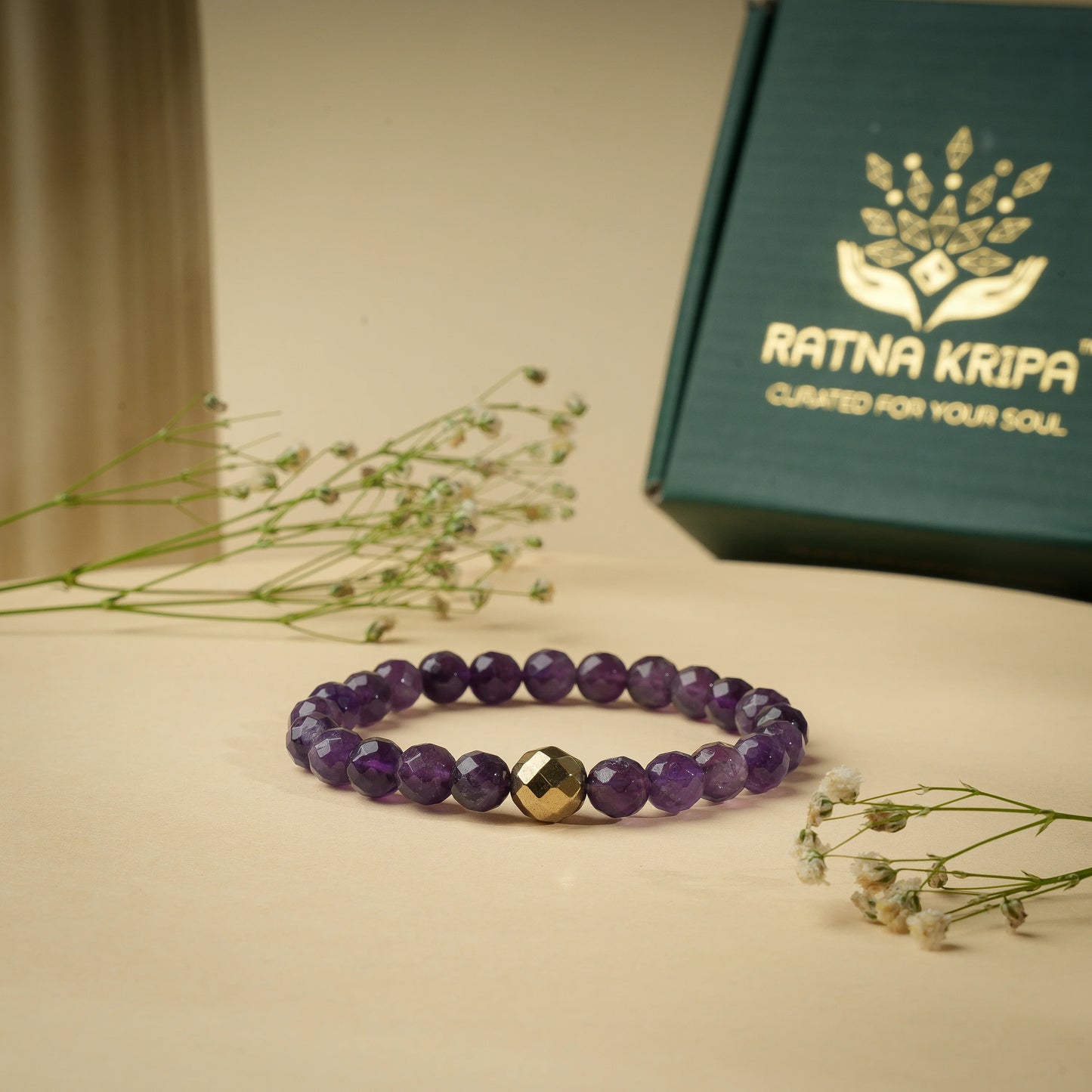 Amethyst AA Diamond Cut Wristlet