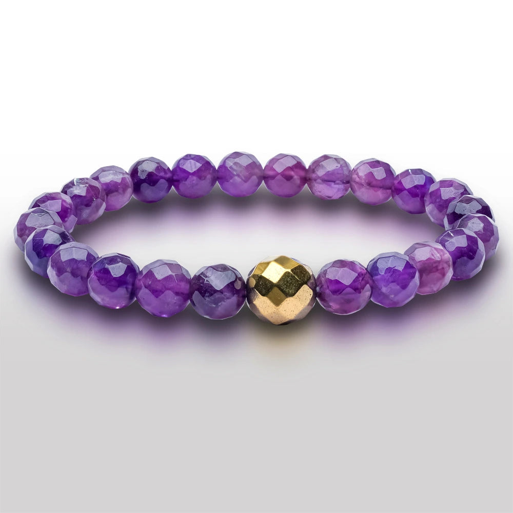 Amethyst Bracelet Diamond Cut WB
