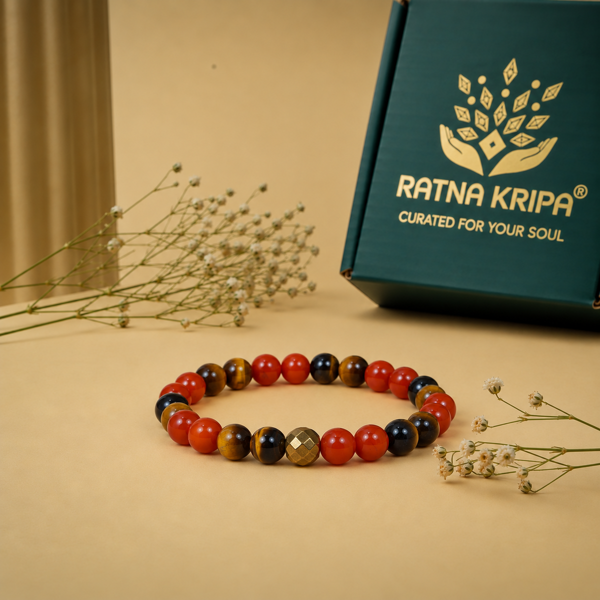 Red Jasper & Tiger’s Eye Bracelet – For Aries: Courage, Confidence & Motivation