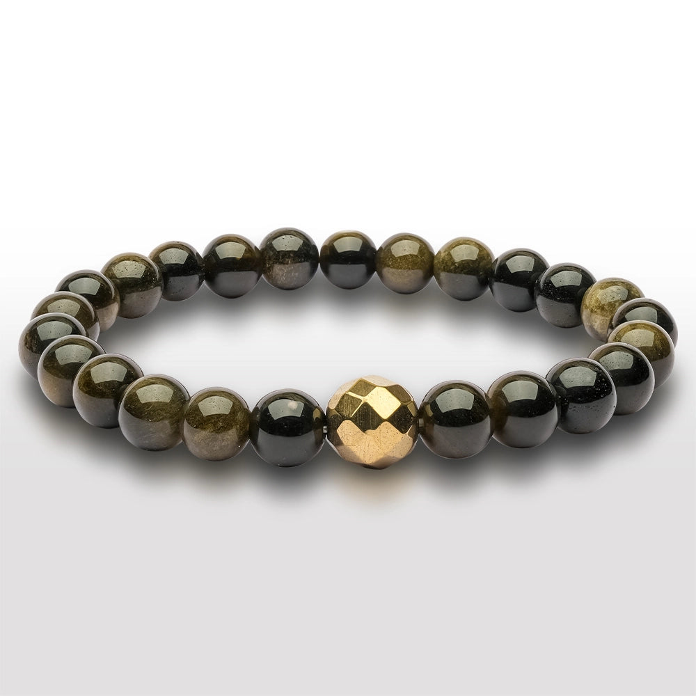 Black Obsidian Golden Bracelet