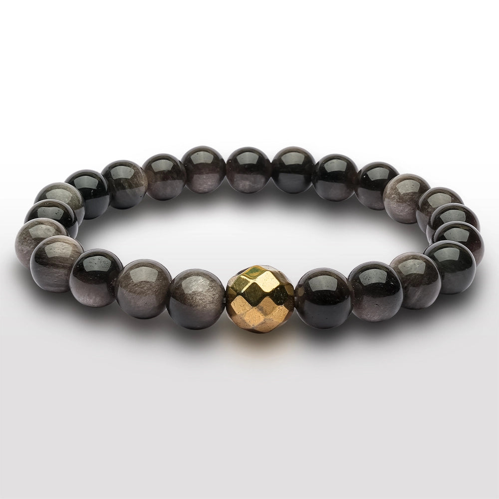 Black Obsidian Silver Bracelet