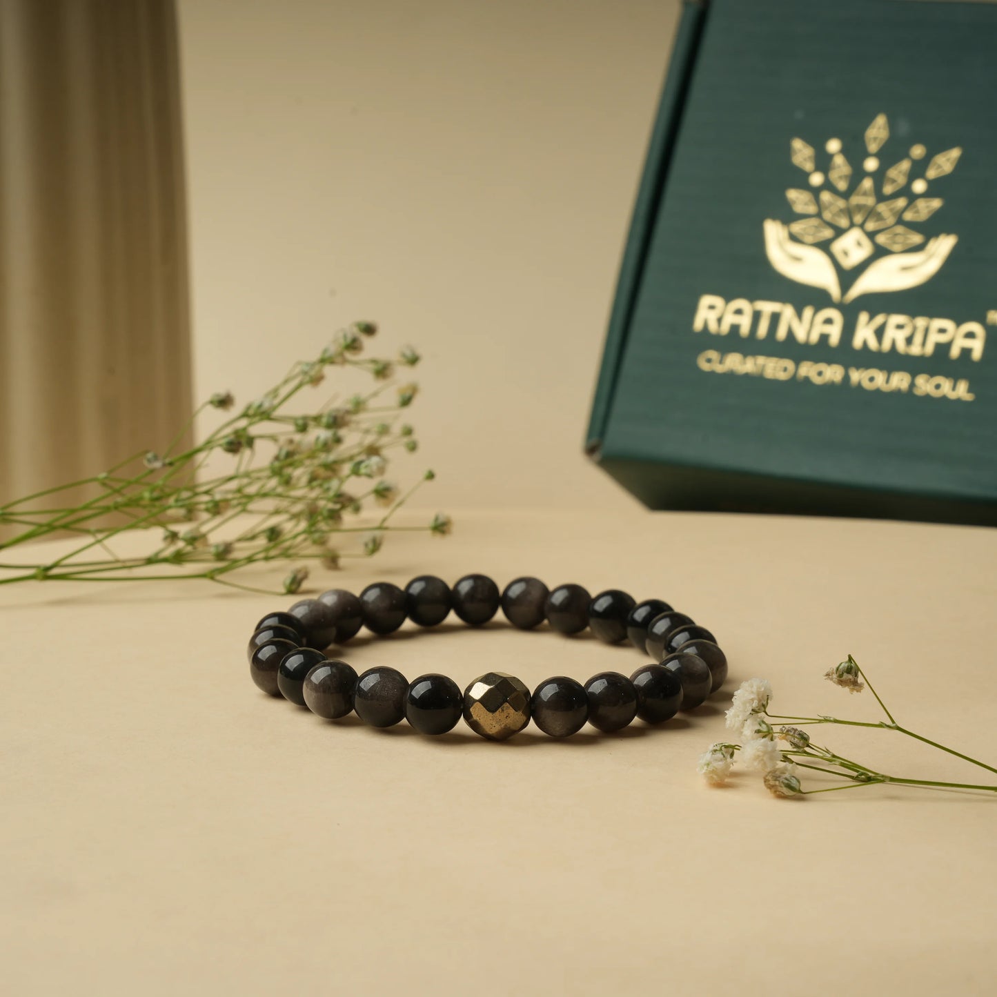 Black Silver Obsidian Bracelet