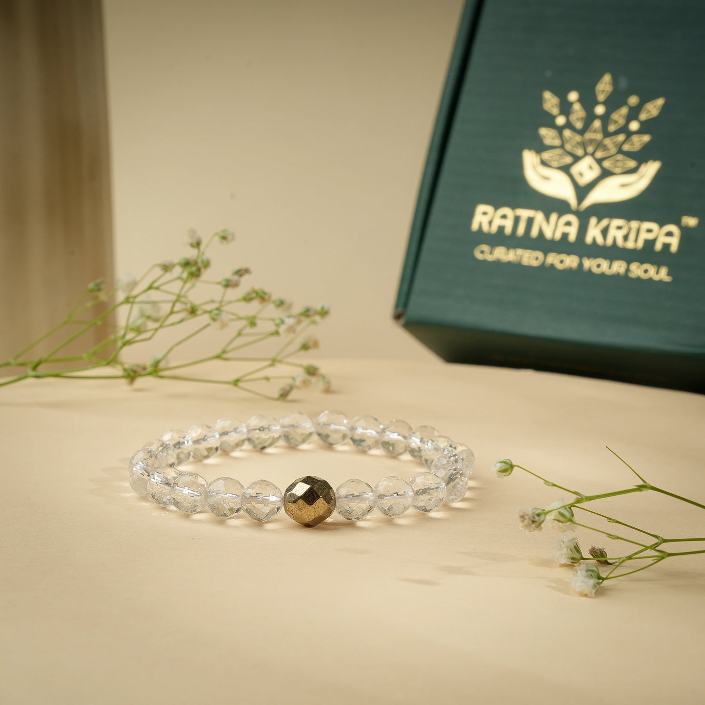Clear Quartz diamond Cut Bracelet