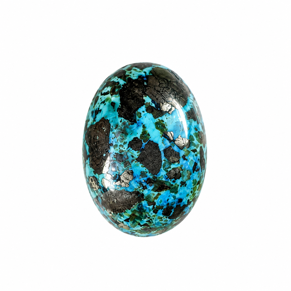 Iranian Firoza Turquoise – Blue with Pyrite Matrix – 58.81 Ratti