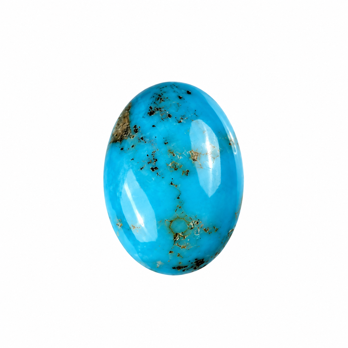 Iranian Firoza Turquoise – Blue with Pyrite Matrix – 56.4 Ratti
