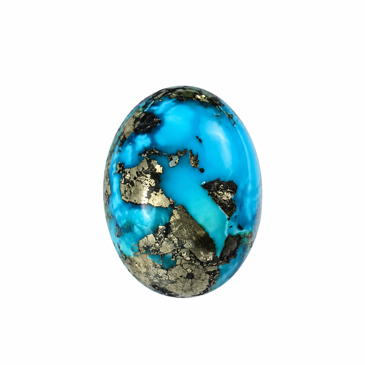 Iranian Firoza Turquoise – Blue with Pyrite Matrix – 50.93 Ratti
