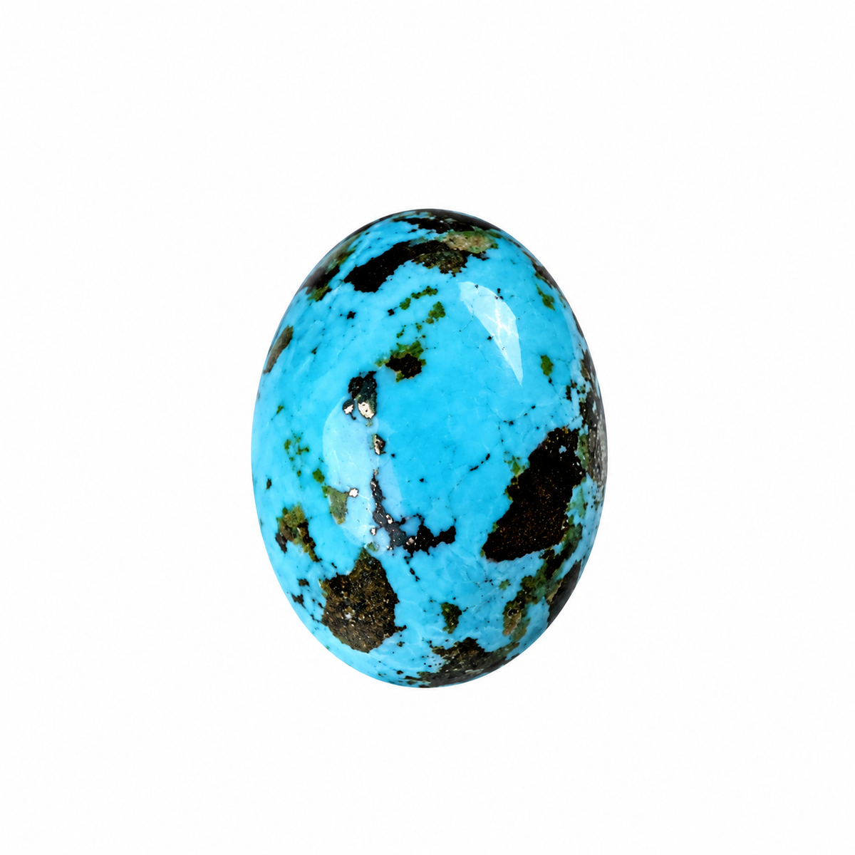 Iranian Firoza Turquoise – Blue with Pyrite Matrix – 35.48 Ratti