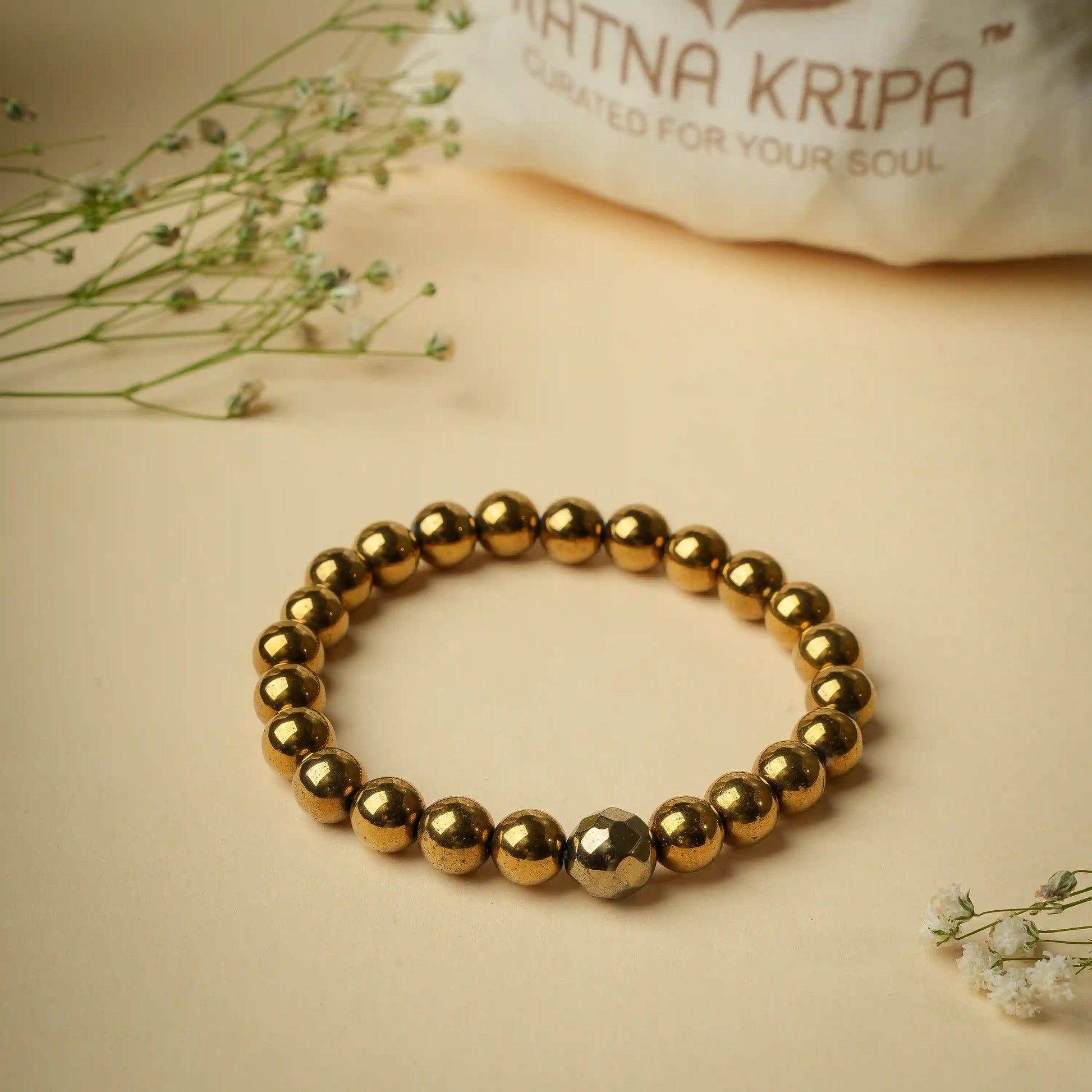 Golden Hematite Wristlet