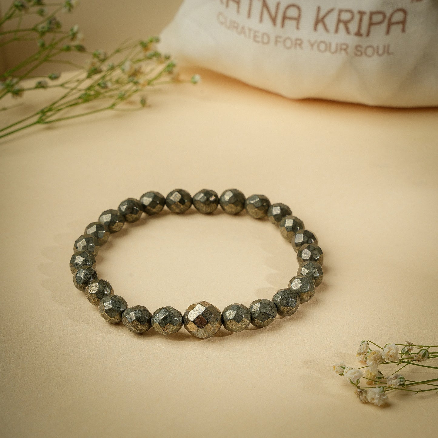 Pyrite Diamond Cut Wristlet