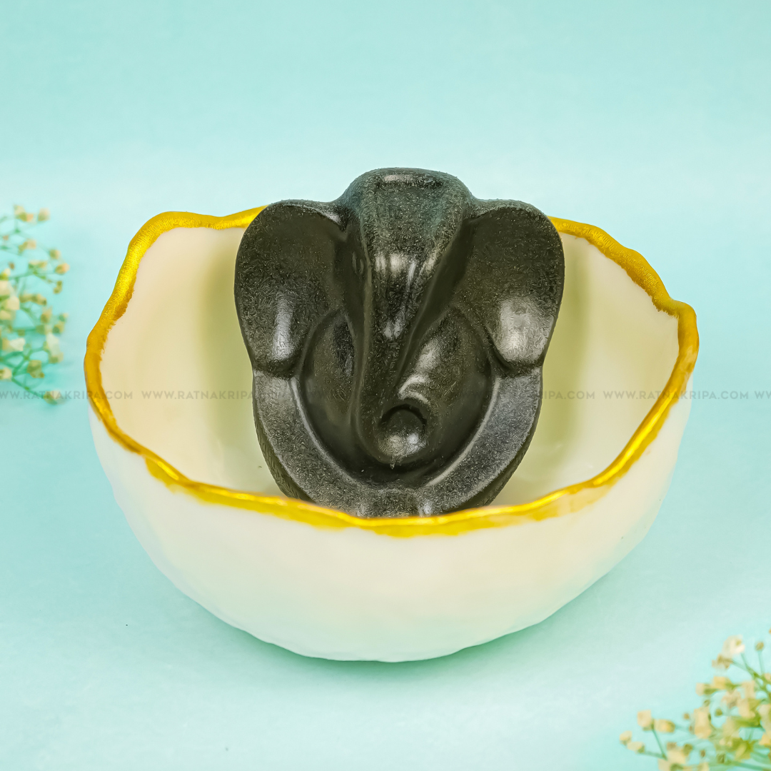 Pyrite Ganesha & Selenite Bowl