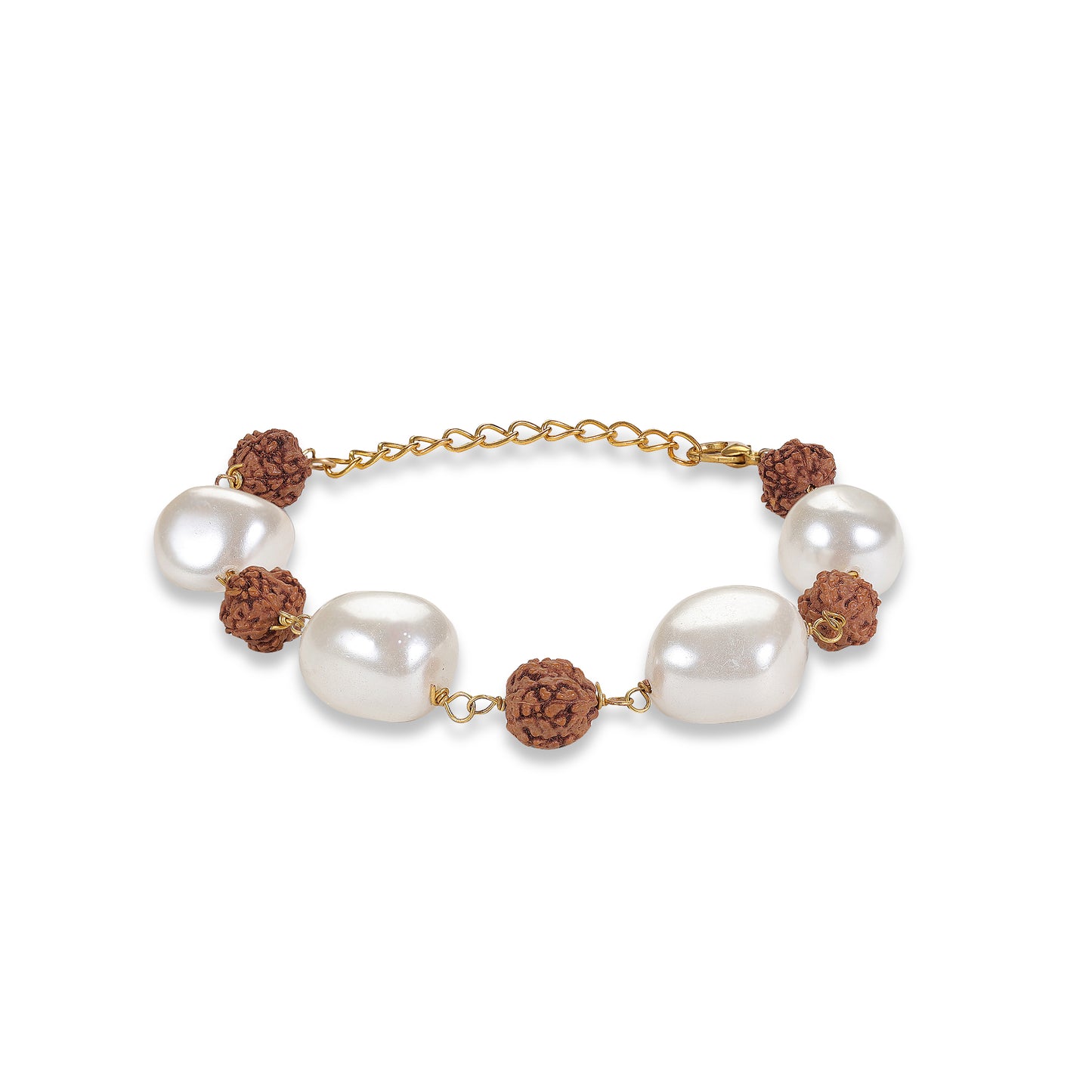 Rudraksha & Fresh Water Pearl Bracelet