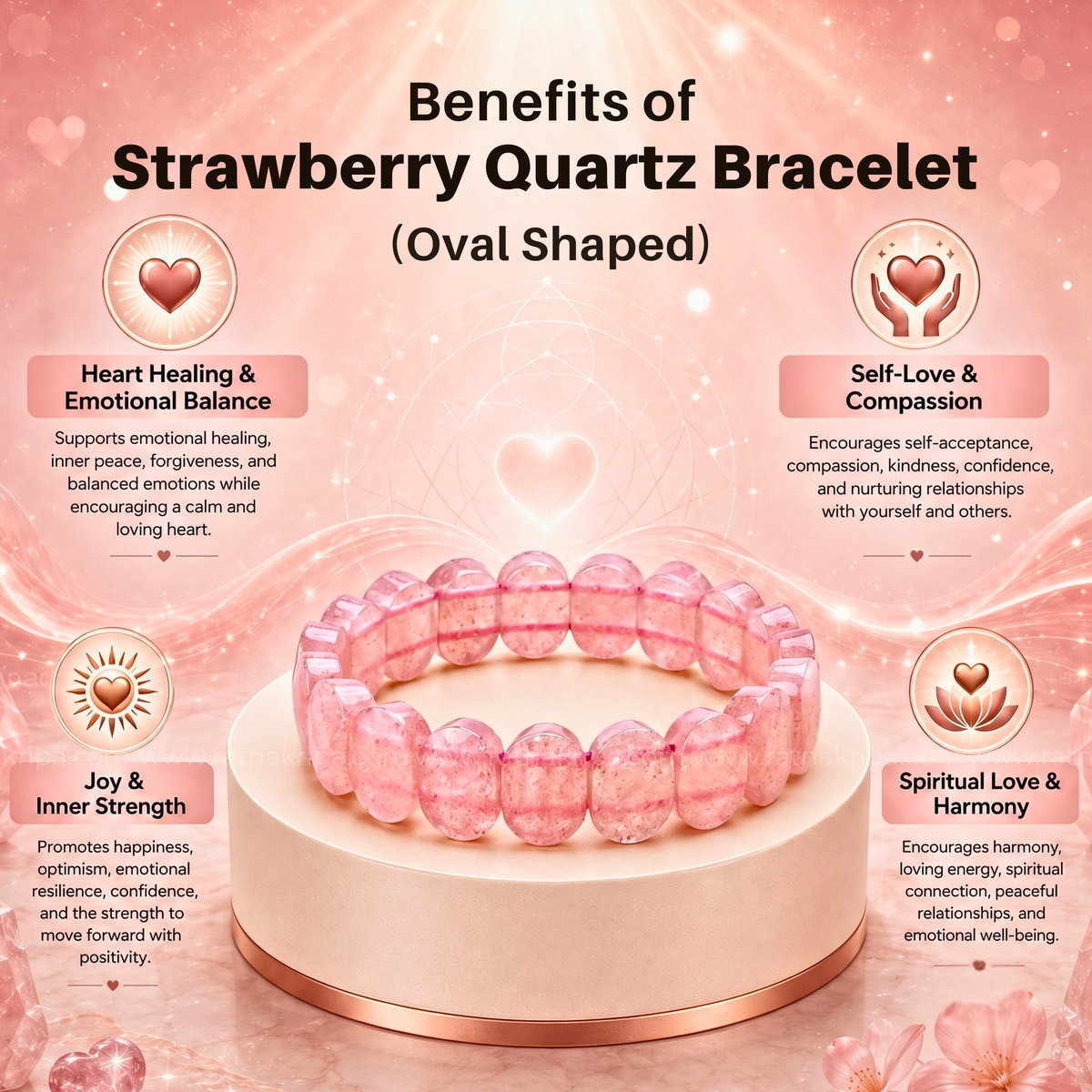 Strawberry Quartz Bracelet - For Love and Emotional Healing