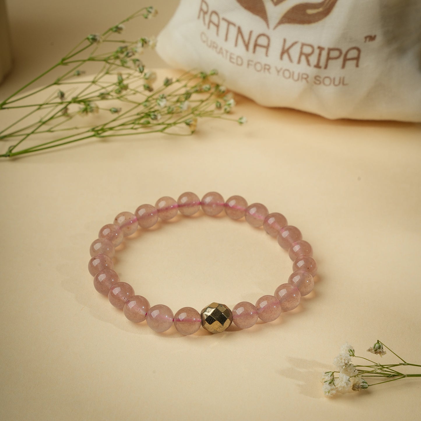 Strawberry Quartz Wristlet