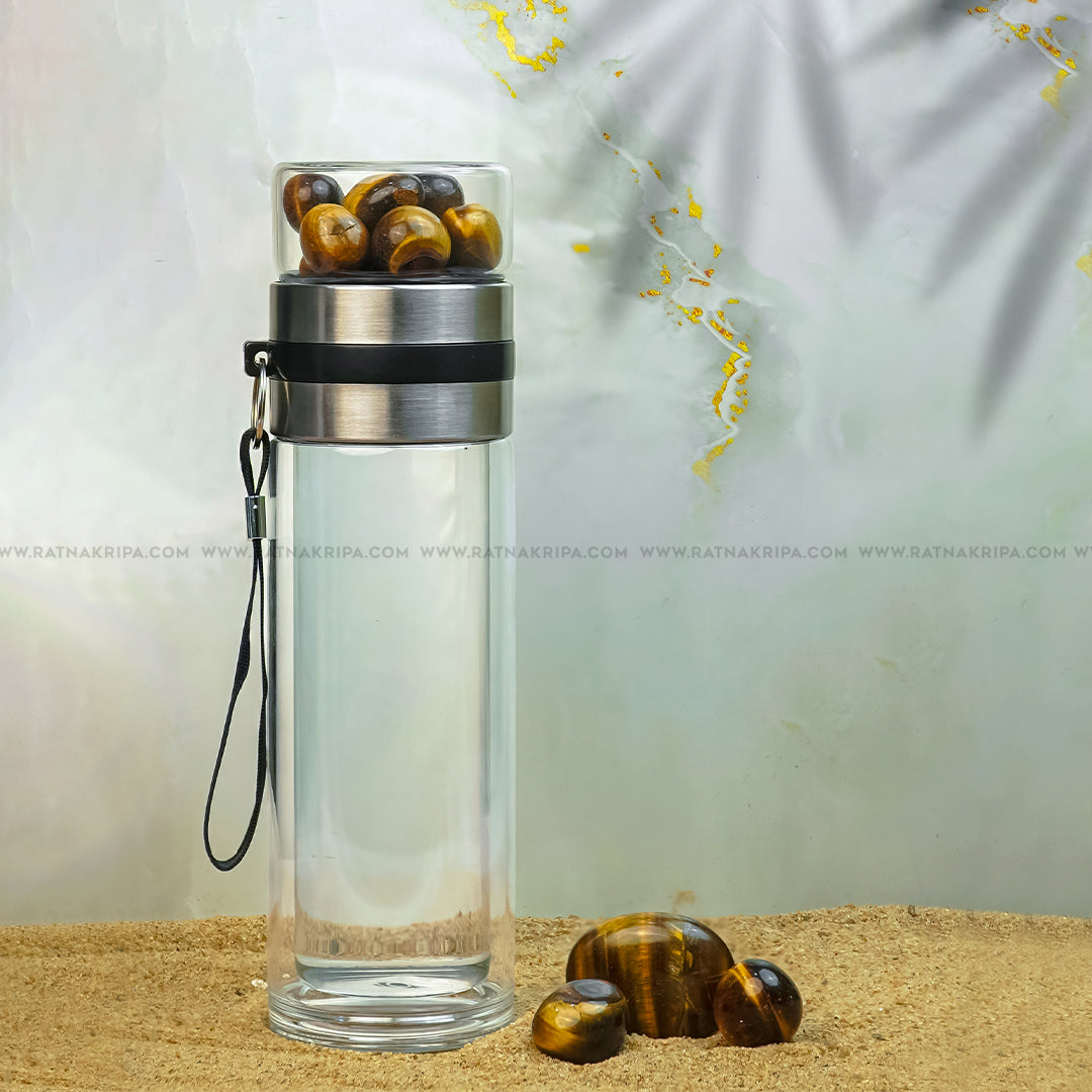 Tiger's Eye Tumbles Bottle