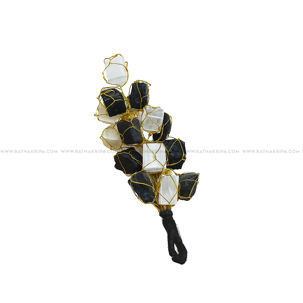 Black Tourmaline & Selenite Hanger for Protection and Aura Cleansing