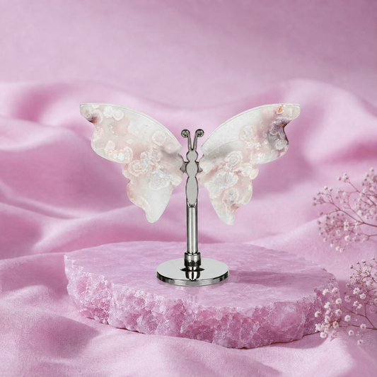 Cherry Blossom Agate Butterfly