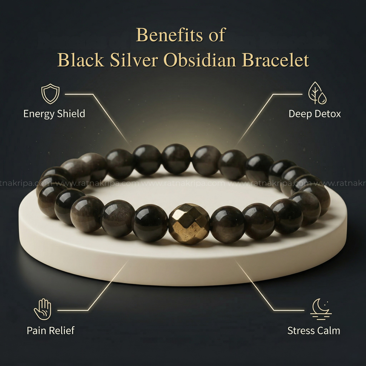 Black Obsidian Bracelet - For Strength and Protection
