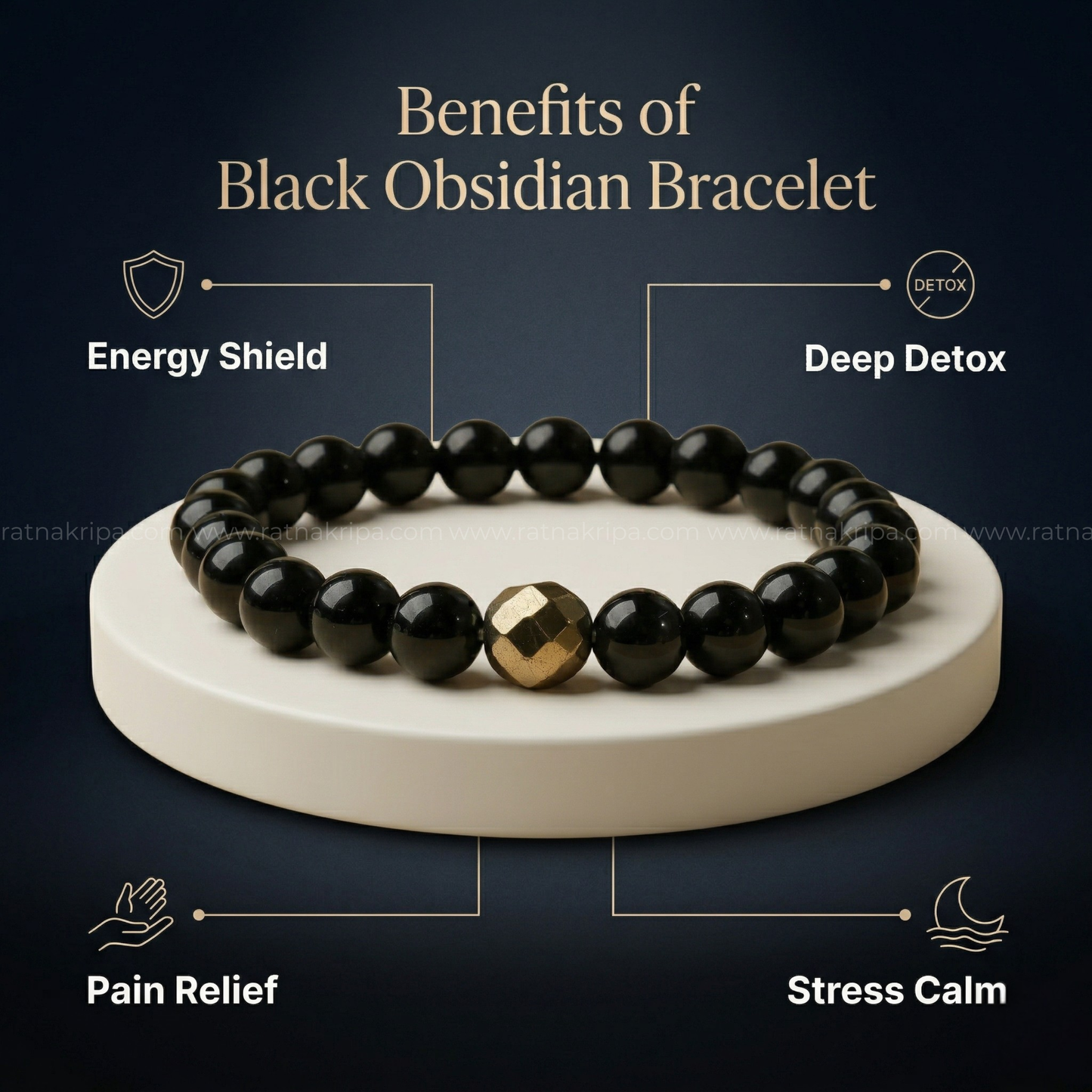 Black Obsidian Bracelet - For Strength and Protection