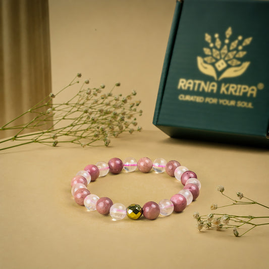 Rose Quartz with Rhodochrosite Bracelet