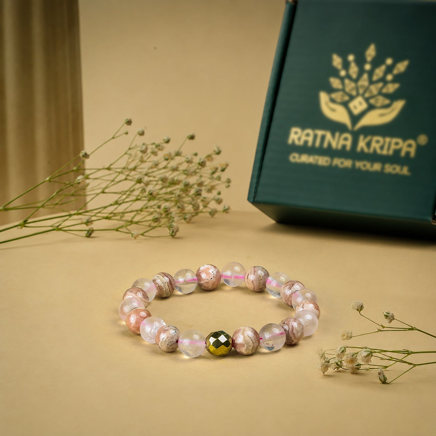 Rose Quartz with Rhodochrosite Bracelet