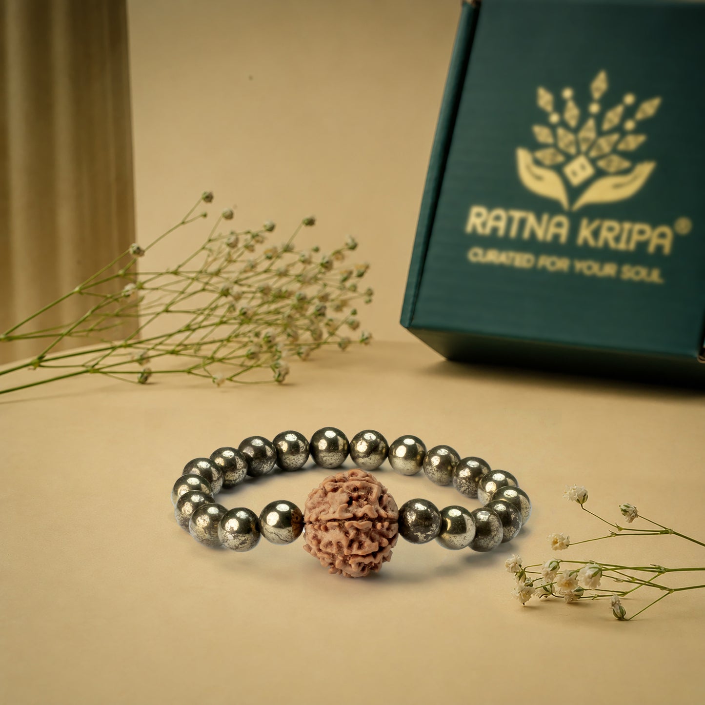 Pyrite with 7 Mukhi Bracelet