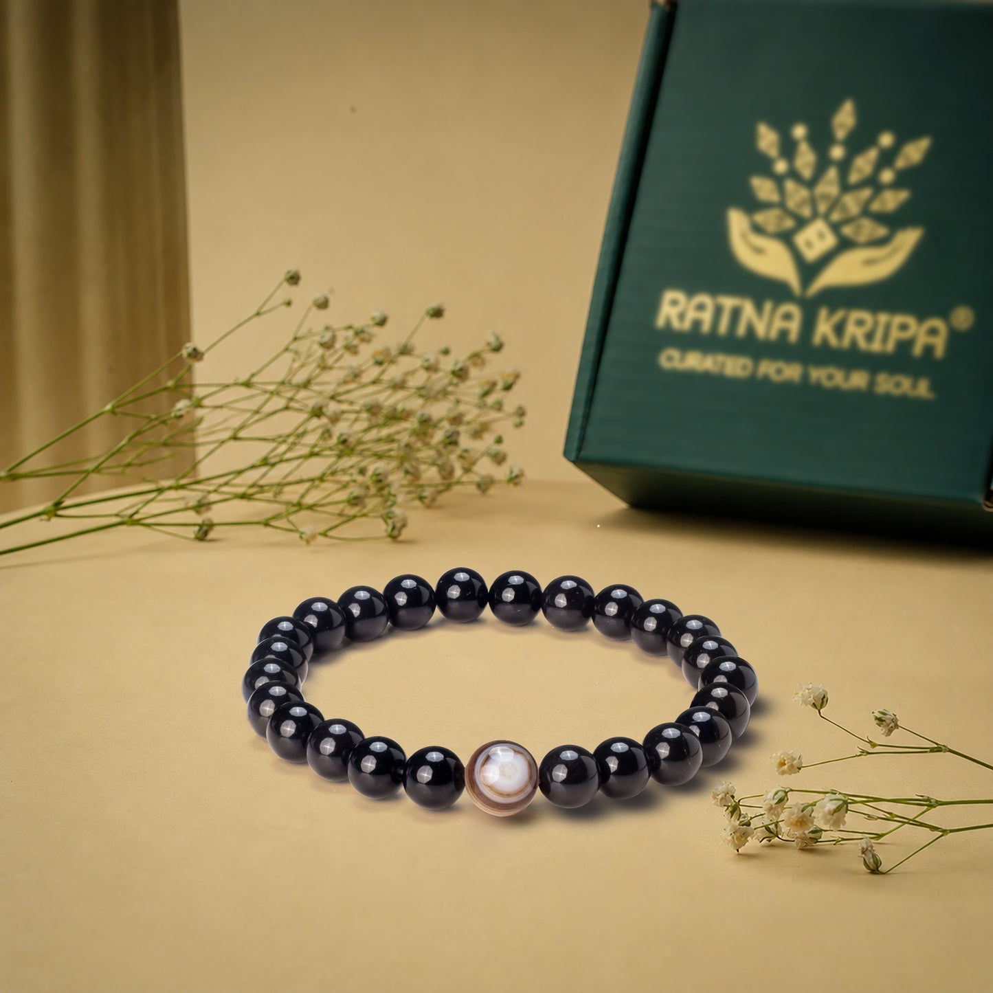 Evil Eye with Black Obsidian