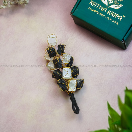 Black Tourmaline & Selenite Hanger for Protection and Aura Cleansing