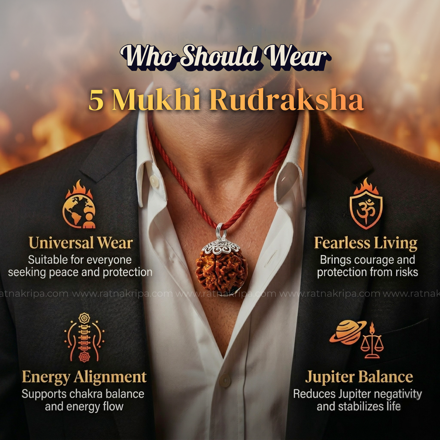 Natural 5 Mukhi Rudraksha (Origin: Nepal) - Blessed By Kalaagni Rudra