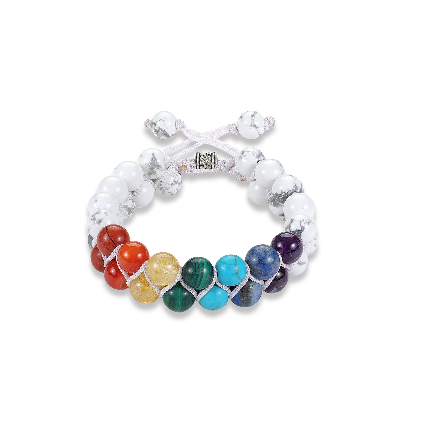 7 Chakra Howlite Double Layered Bracelet - Stone for better Memory
