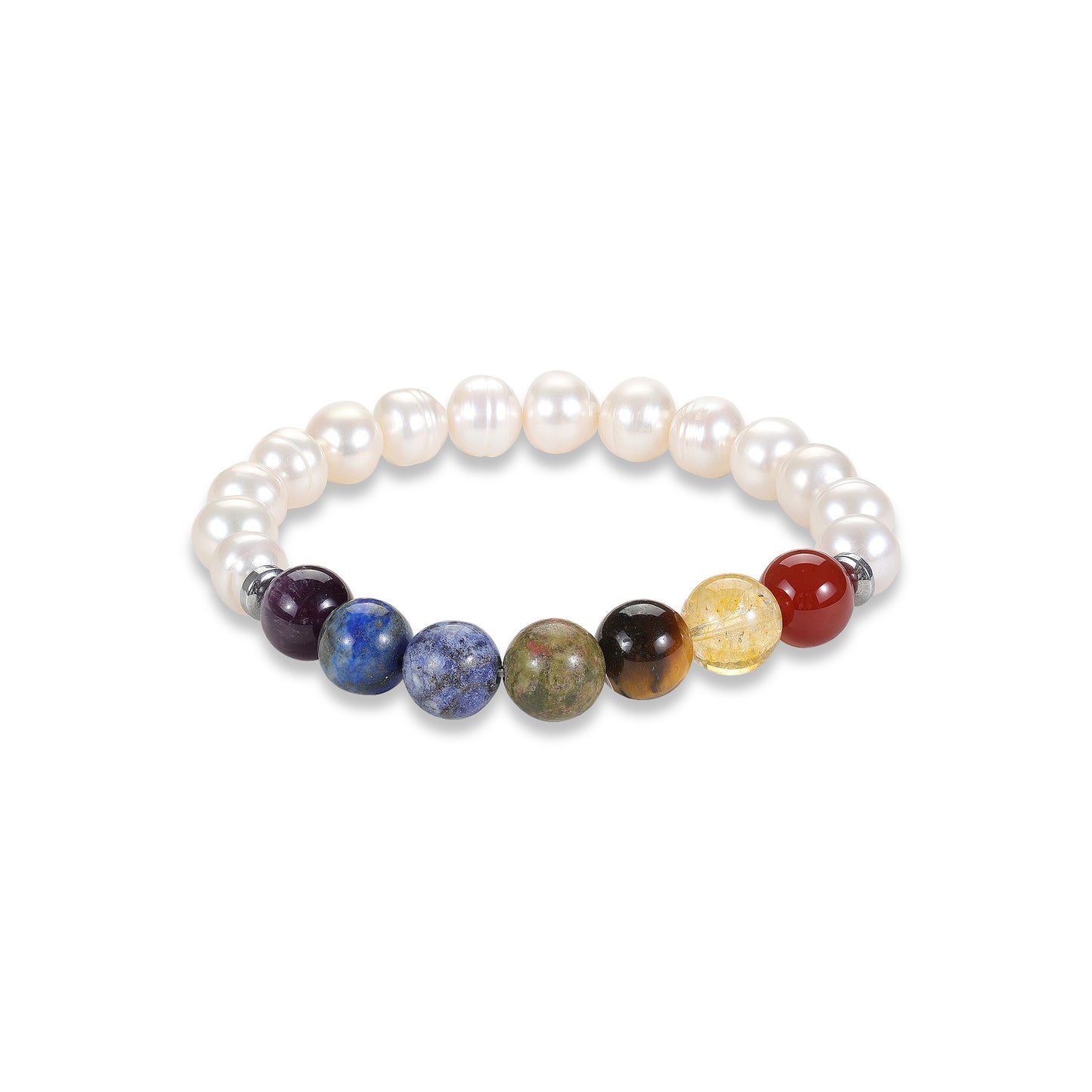 fresh water pearl with 7 chakra bracelet
