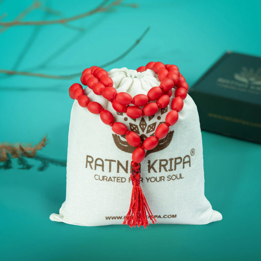 Red Coral Oval mala