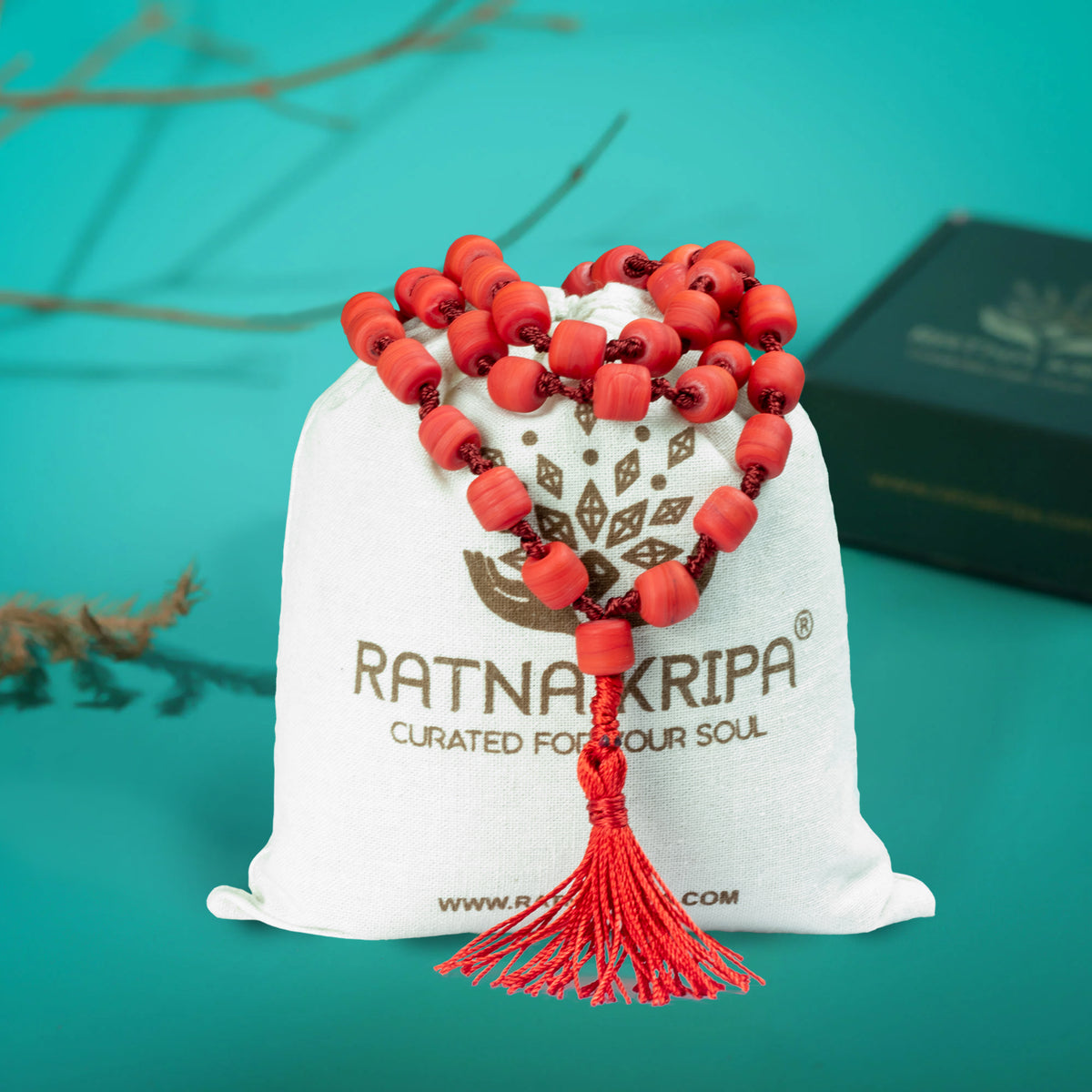 Taiwanese Red Coral 108 Beads Mala - For Protection & Vital Energy