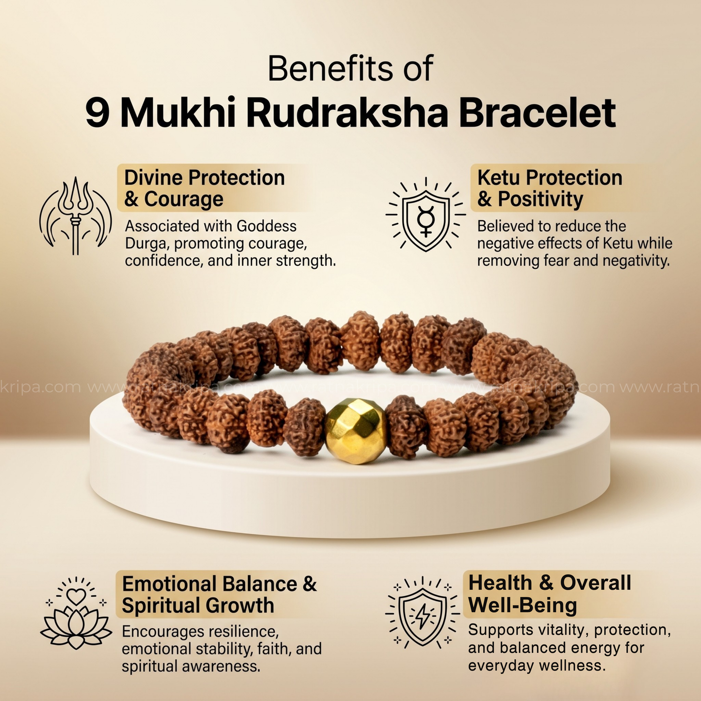 9 Mukhi Rudraksha Bracelet