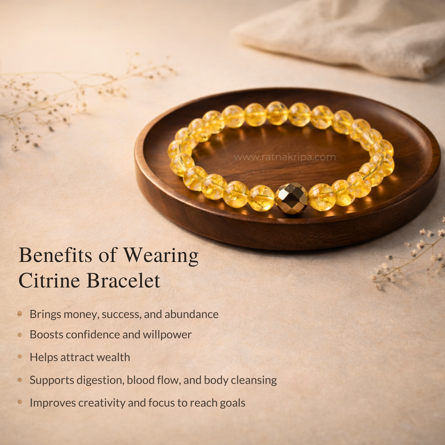 Citrine Bracelet - For Wealth and Abundance