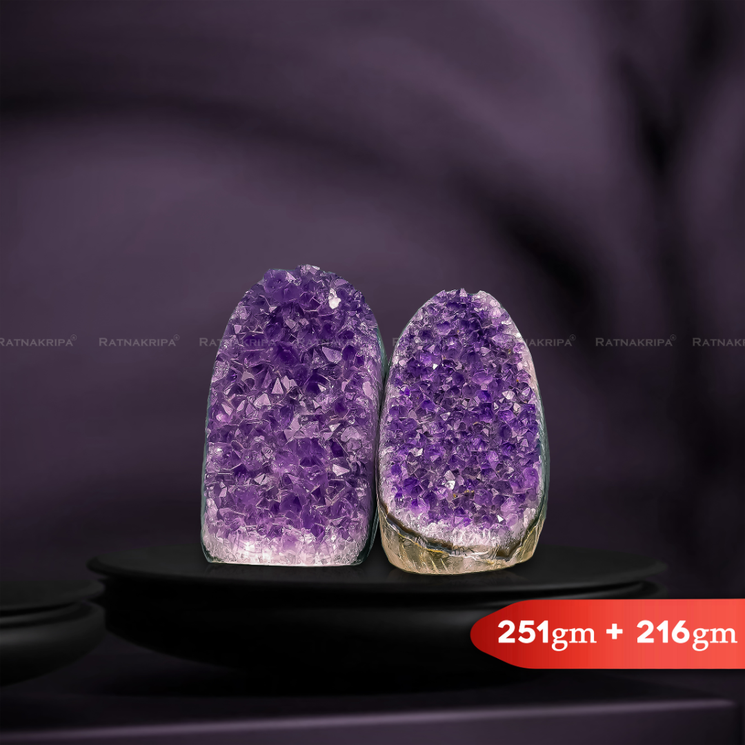 Amethyst Twins Geode - [251 gm + 216 gm]