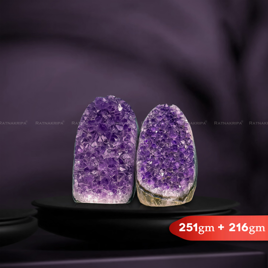 Amethyst Twins Geode - [251 gm + 216 gm]