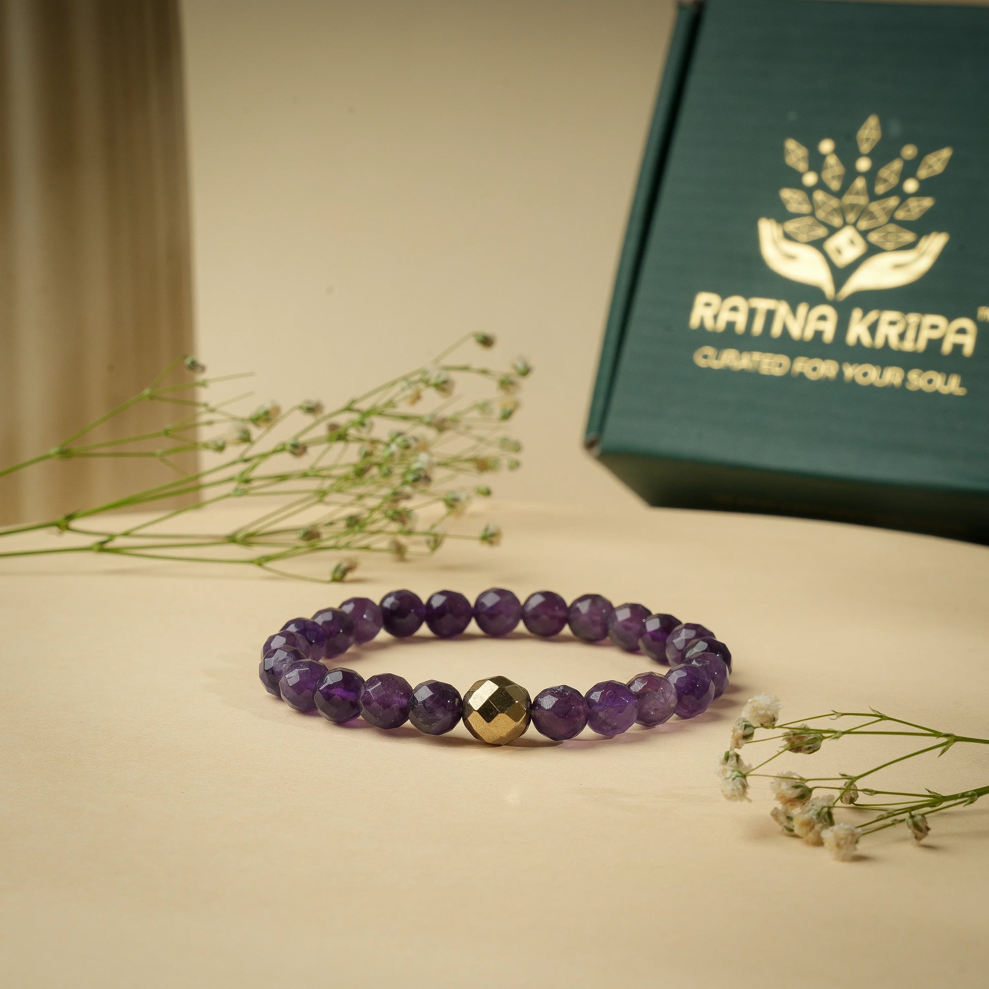 Amethyst AA Diamond Cut Wristlet