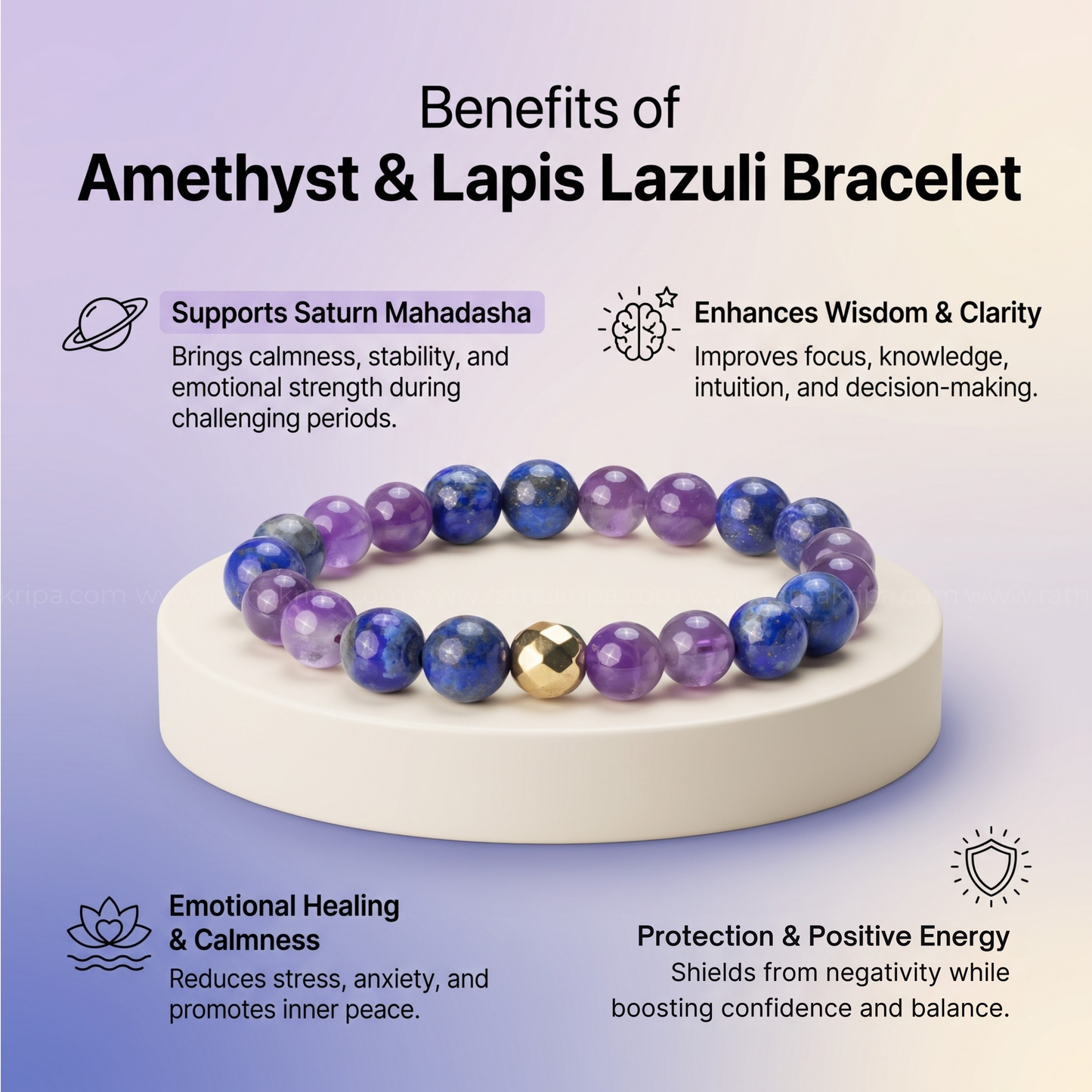 Amethyst and Lapis Lazuli Bracelet