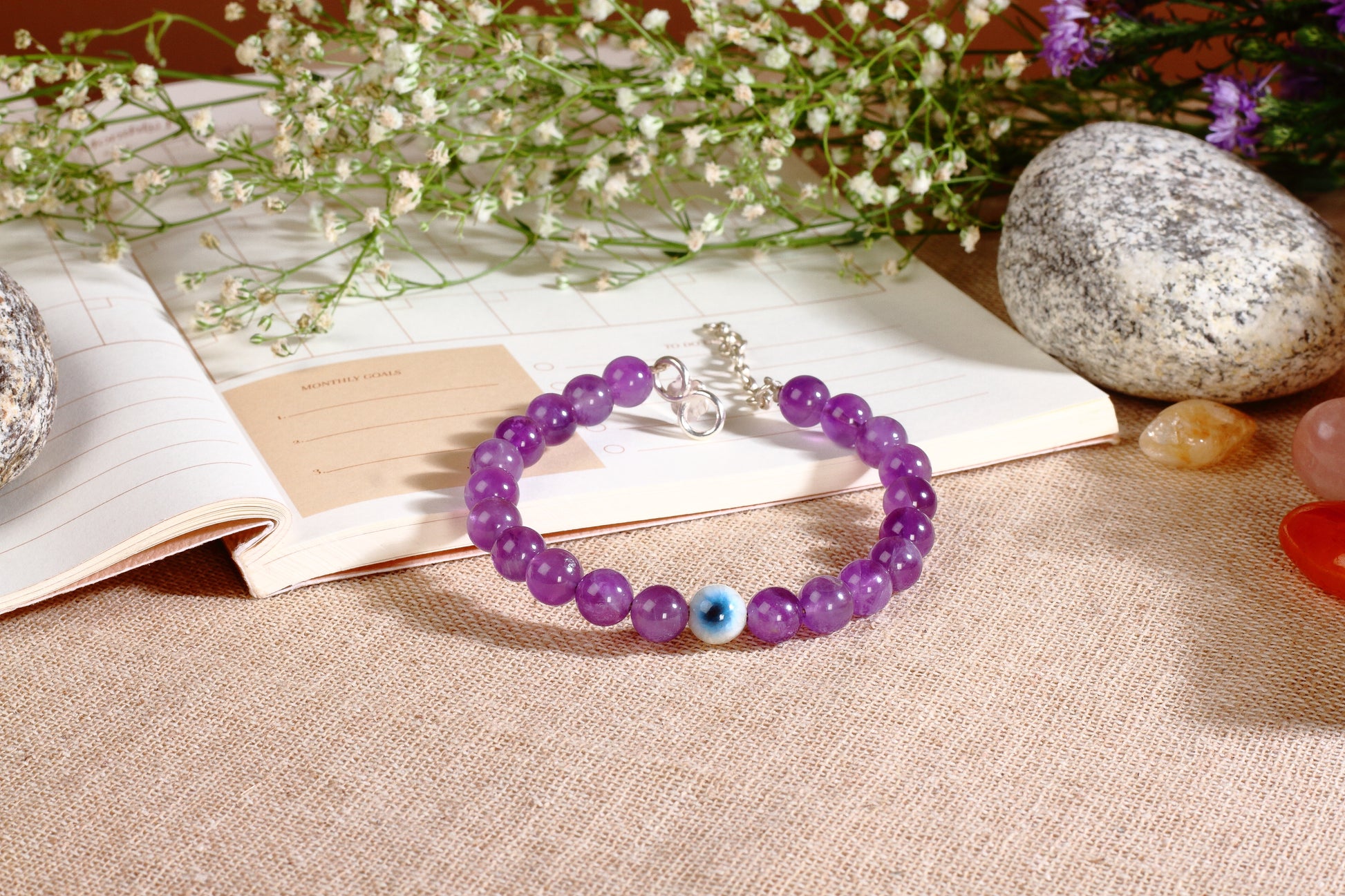 Amethyst Bracelet With Silver