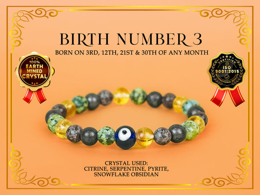 Birth Number 3 Bracelet