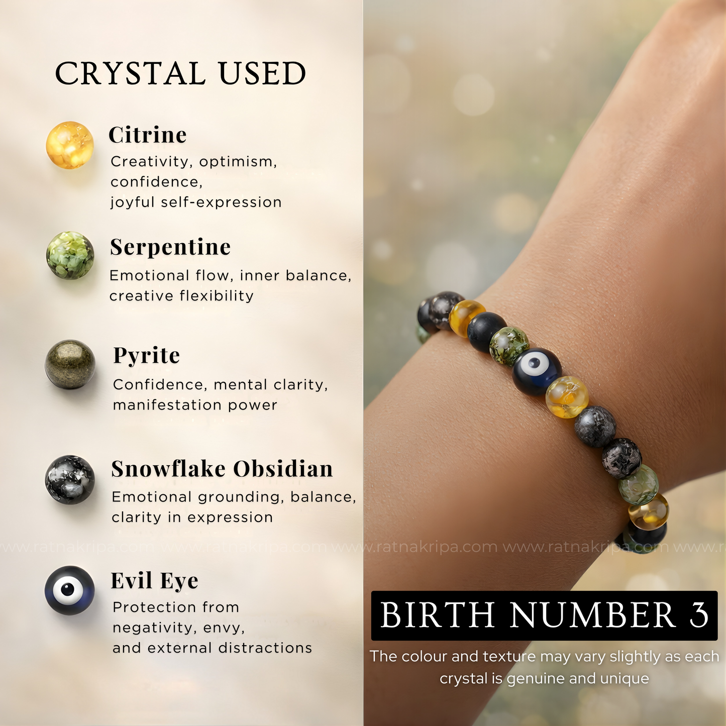 Birth Number 3 Bracelet