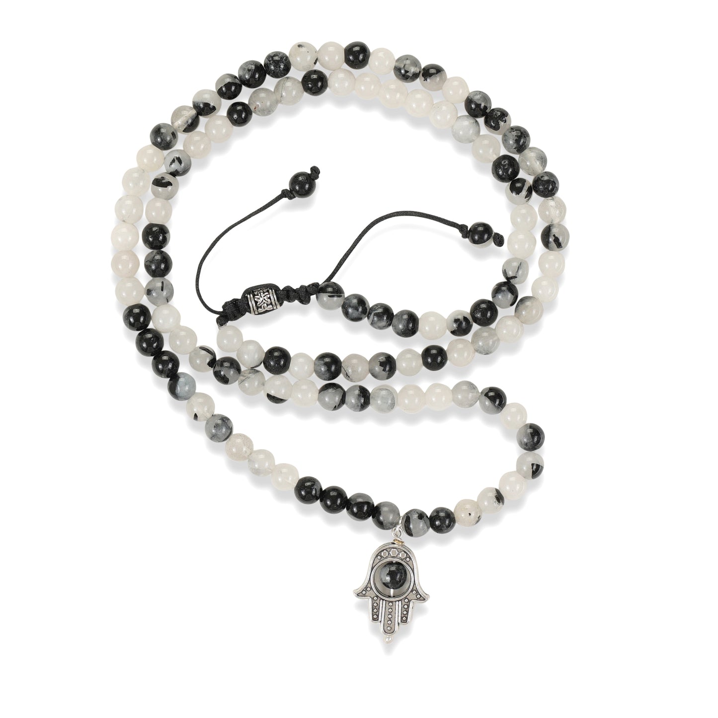 Black Rhutilated Quartz Mala 108 beads