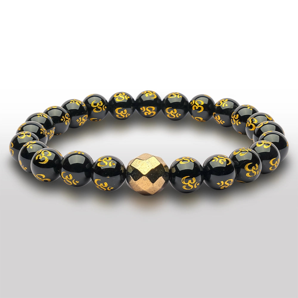 Black Onyx Om Bracelet WB