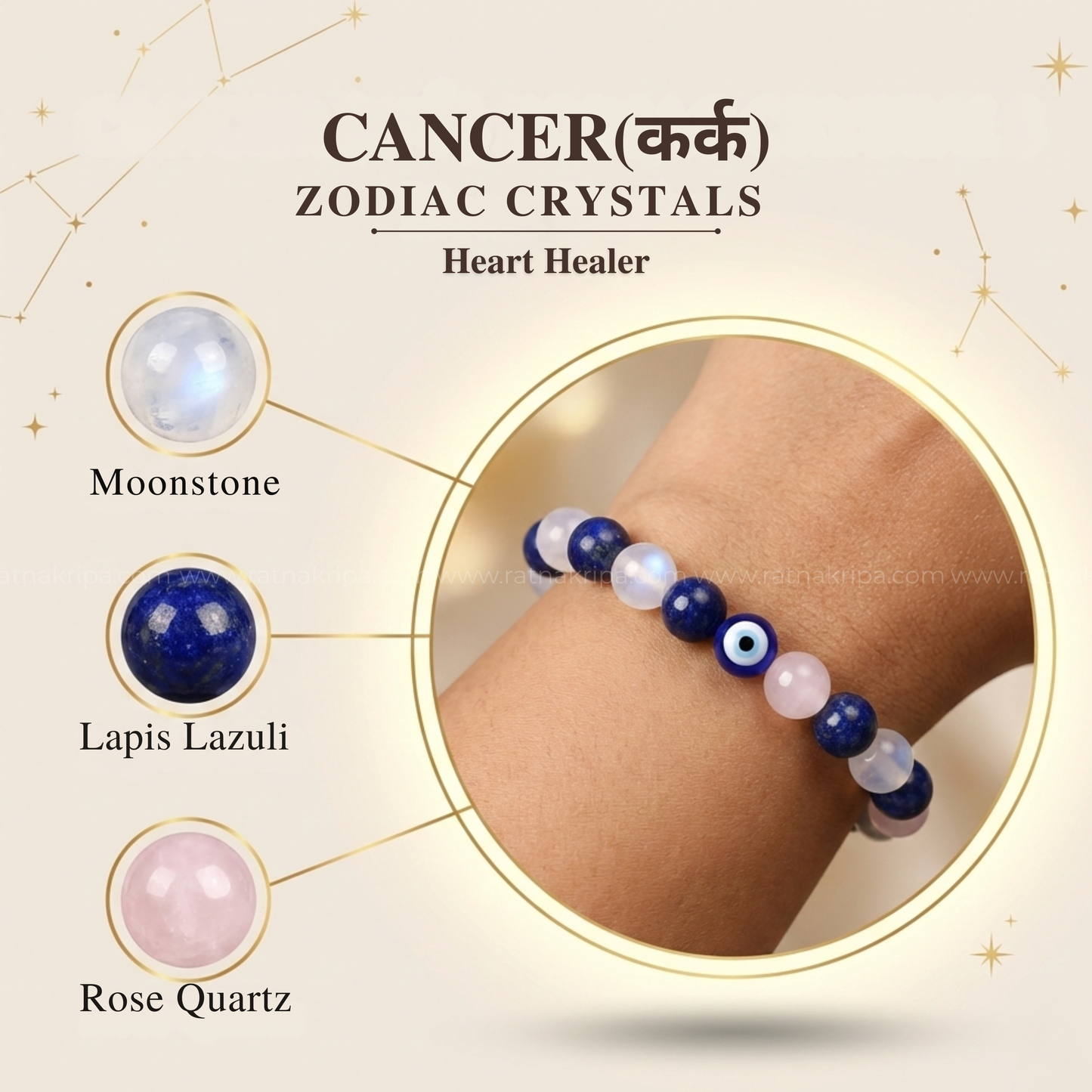 Cancer (कर्क) Zodiac Bracelet