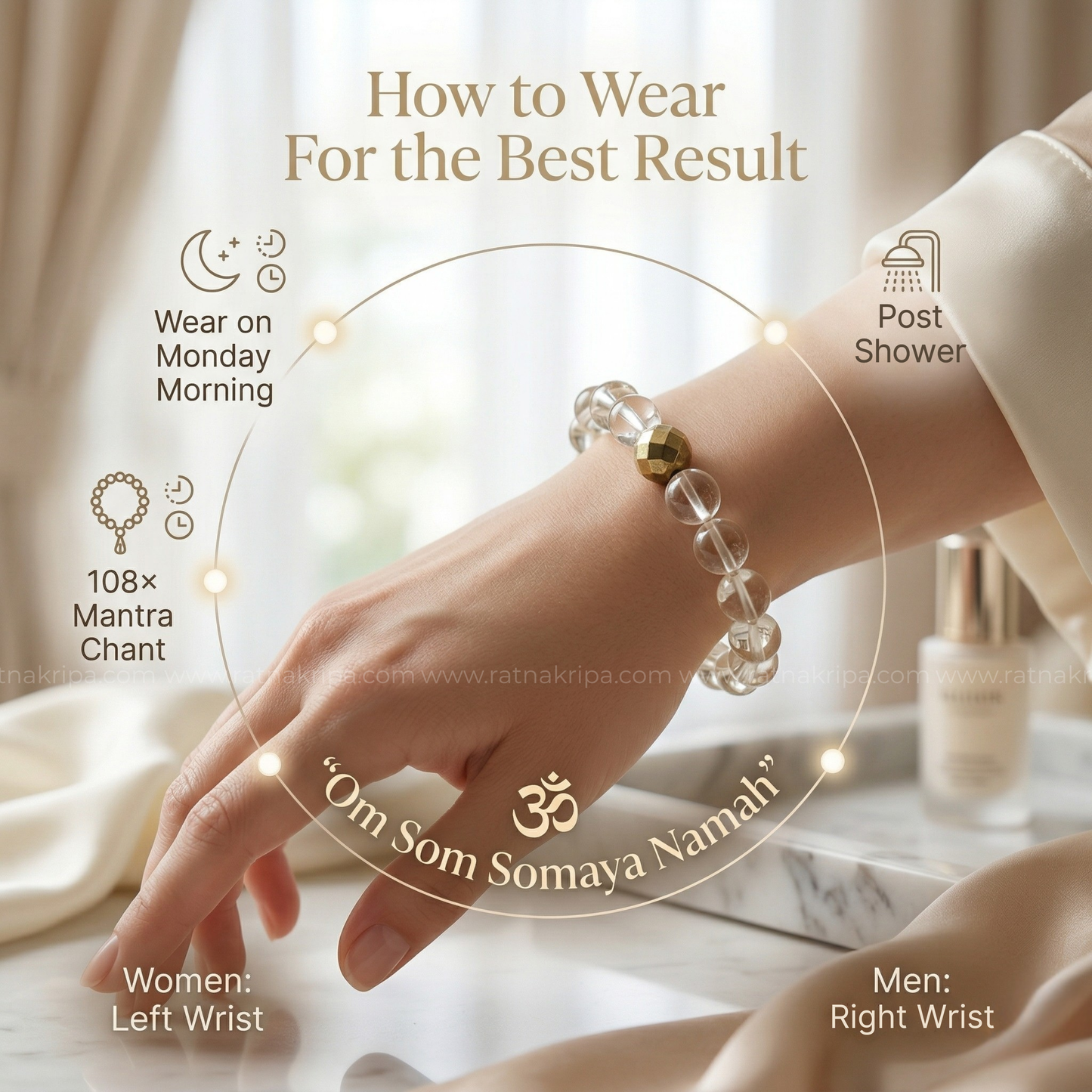 Clear Quartz Bracelet -  For Mental Clarity and Focus