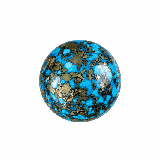 Iranian Firoza Turquoise Gemstone - Blue with Pyrite Matrix – 74.8 Ratti