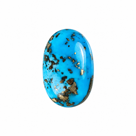 Iranian Firoza Turquoise Gemstone – Blue with Pyrite Matrix – 67.32 Ratti