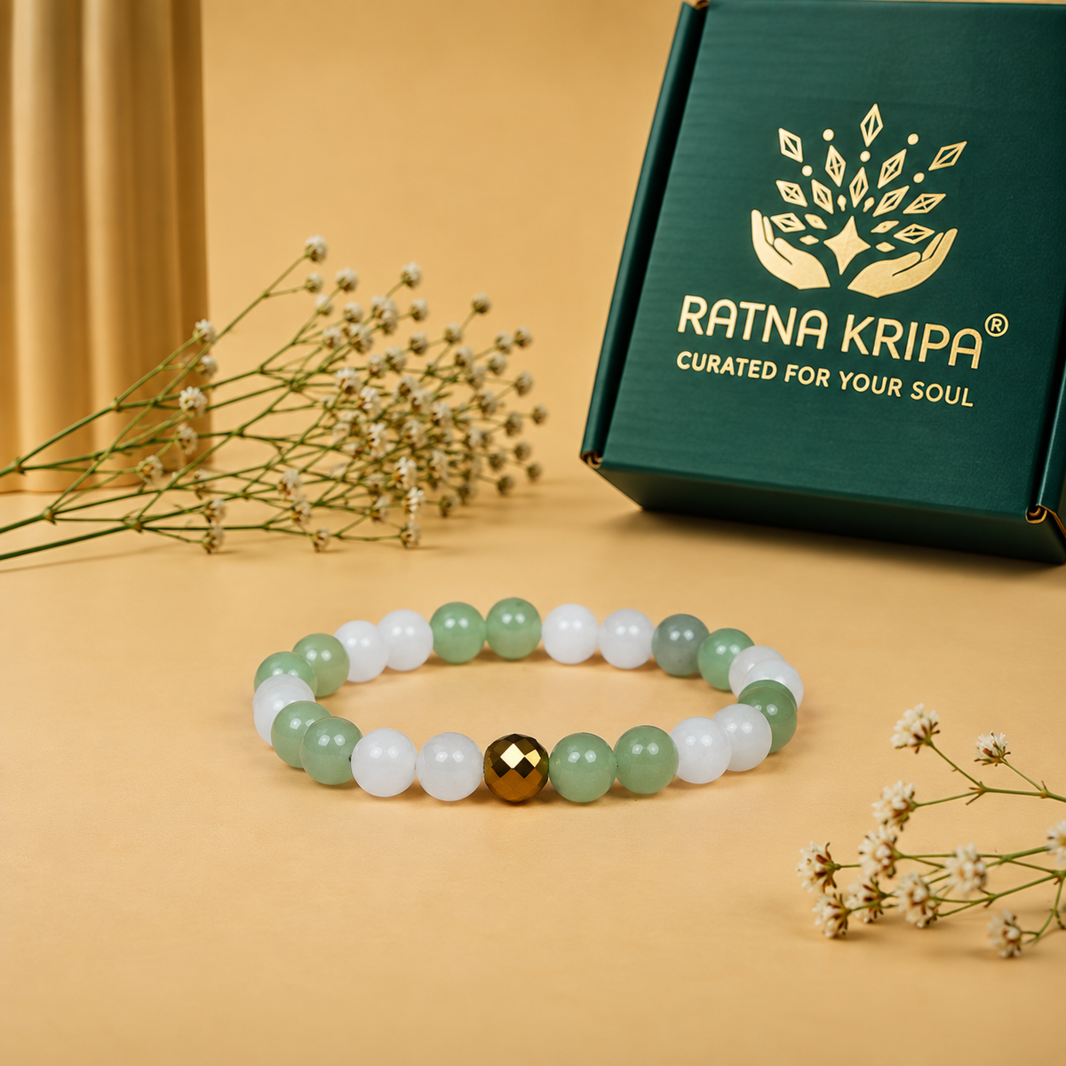 Green Aventurine & Milky Quartz Bracelet – For Gemini: Clarity, Communication & Positive Growth