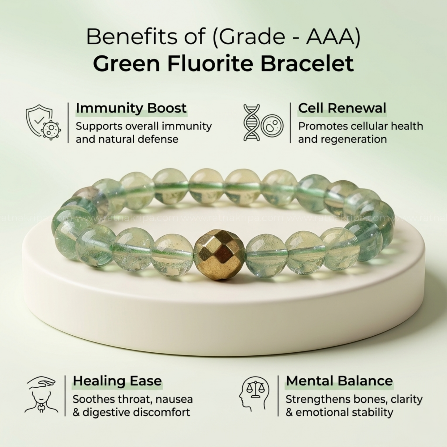 Green Flourite Bracelet - For Concentration and Clarity